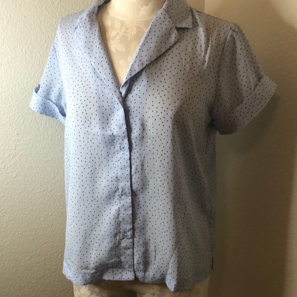 Blue Polka Dot Button Down